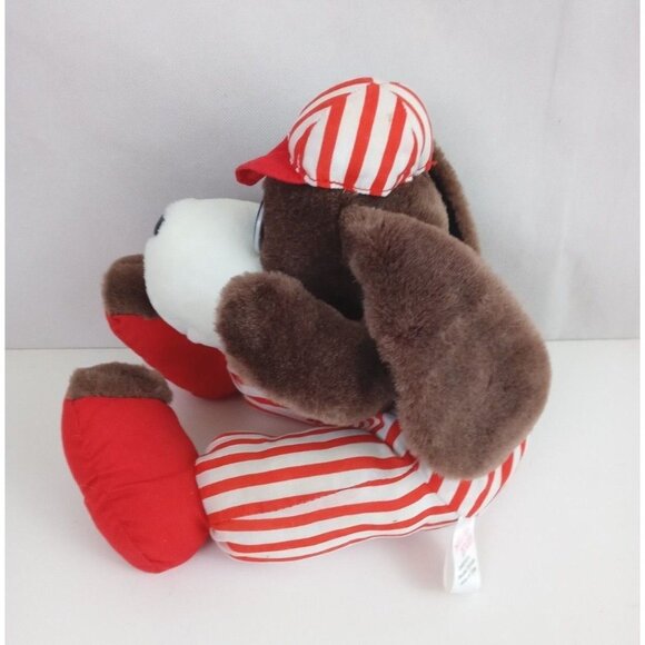 Vintage 1993 Sugar Loaf Brown Floppy Ear Dog Super Soft In Ball Cap & Overalls - Picture 6 of 9